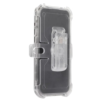 For iPhone 14 Pro Max Case PC+TPU Slide Holster Back Clip Kickstand Smart Phone Shell Black