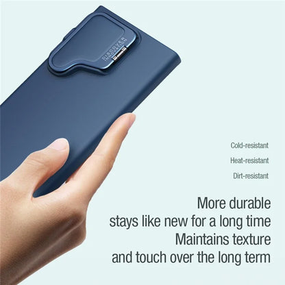 NILLKIN Camshield Silky Prop for Samsung Galaxy S24 Ultra Silicone+PC Phone Case Lens Cover Kickstand