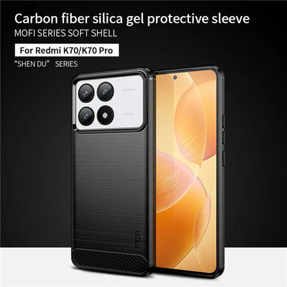 MOFI JK TPU Series-1 For Xiaomi Redmi K70 5G / K70 Pro 5G TPU Phone Case Carbon Fiber Texture