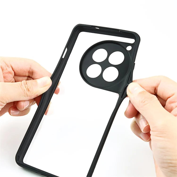 For OnePlus 12 5G Clear Case TPU Frame PC Back Mobile Phone Cover