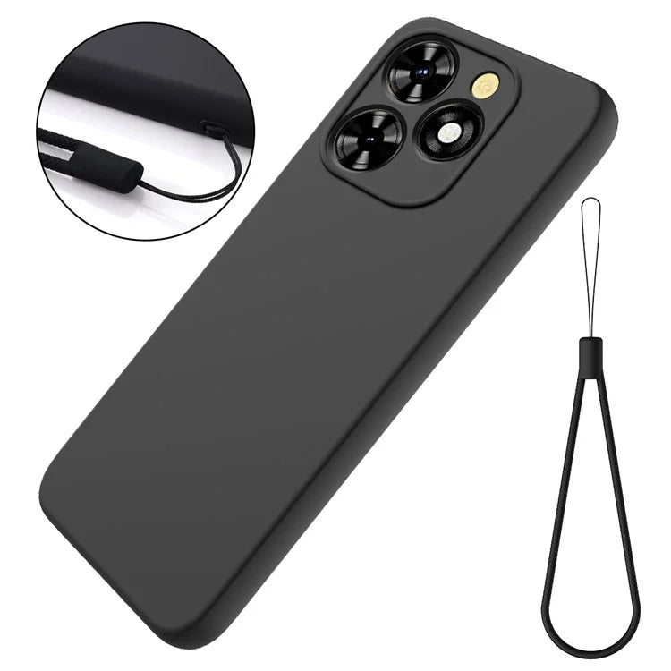 Liquid Silicone Case for Transsion itel A70 Cover Drop-resistant Soft Lining Shell with Handy Strap