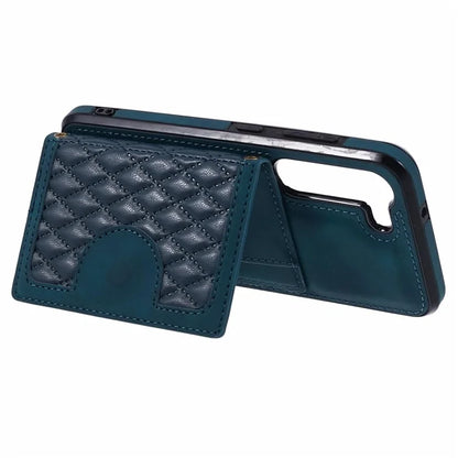 For Samsung Galaxy S22 5G Cell Phone Case Leather+TPU Card Bag Anti-drop Cover with Shoulder Strap