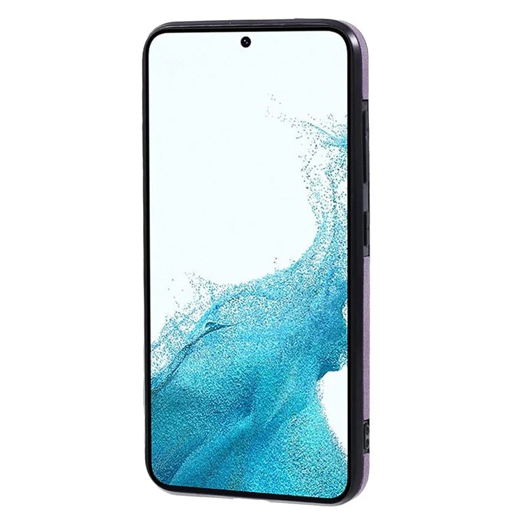 For Samsung Galaxy S22 5G Cell Phone Case Leather+TPU Card Bag Anti-drop Cover with Shoulder Strap