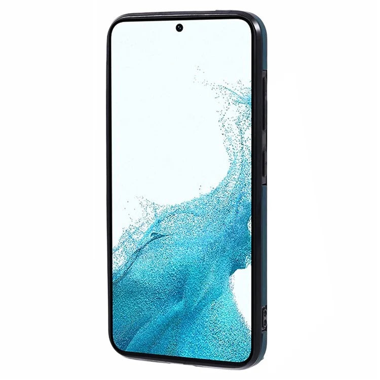 For Samsung Galaxy S22+ 5G Cell Phone Case PU Leather+TPU Card Holder Cover with Shoulder Strap