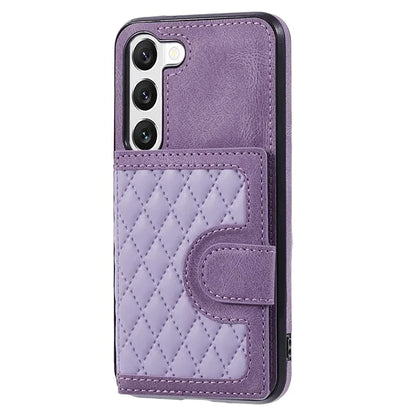 For Samsung Galaxy S22+ 5G Cell Phone Case PU Leather+TPU Card Holder Cover with Shoulder Strap