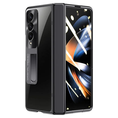 For Samsung Galaxy Z Fold4 5G Kickstand Case Electroplating Phone Cover with Privacy Screen Protector