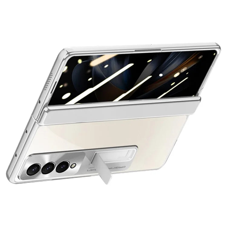 For Samsung Galaxy Z Fold4 5G Kickstand Case Electroplating Phone Cover with Privacy Screen Protector