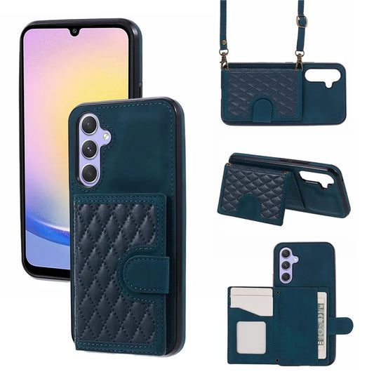 For Samsung Galaxy A24 4G (162.1 x 77.6 x 8.3mm) Cover Leather+TPU Anti-drop Kickstand Cell Phone Case with Card Bag
