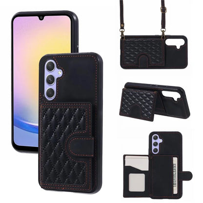 For Samsung Galaxy A24 4G (162.1 x 77.6 x 8.3mm) Cover Leather+TPU Anti-drop Kickstand Cell Phone Case with Card Bag