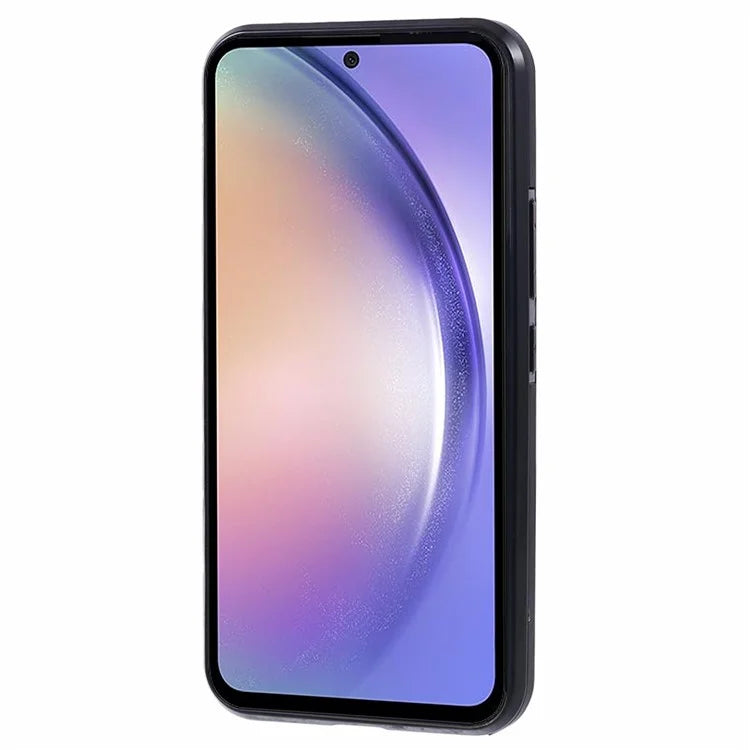 For Samsung Galaxy A54 5G Cover Card Holder Kickstand Anti-drop Cell Phone Case with Shoulder Strap
