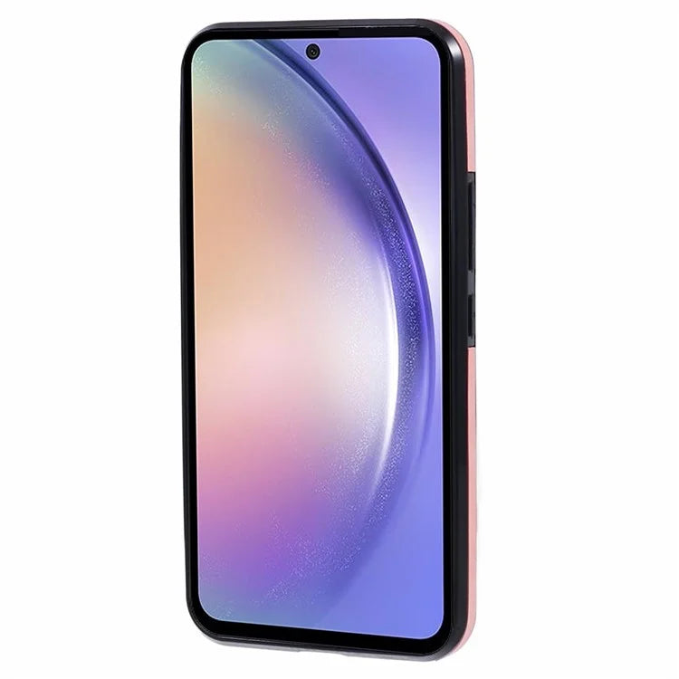For Samsung Galaxy A54 5G Cover Card Holder Kickstand Anti-drop Cell Phone Case with Shoulder Strap