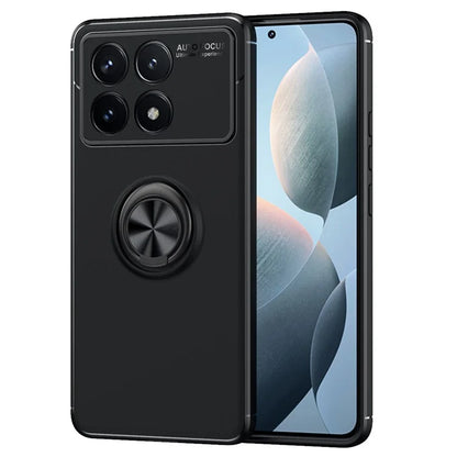 TPU Case for Xiaomi Redmi K70E 5G / Poco X6 Pro 5G Shell Kickstand Ring Holder Phone Back Cover