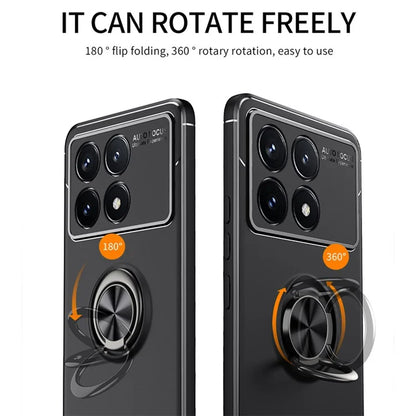TPU Case for Xiaomi Redmi K70E 5G / Poco X6 Pro 5G Shell Kickstand Ring Holder Phone Back Cover