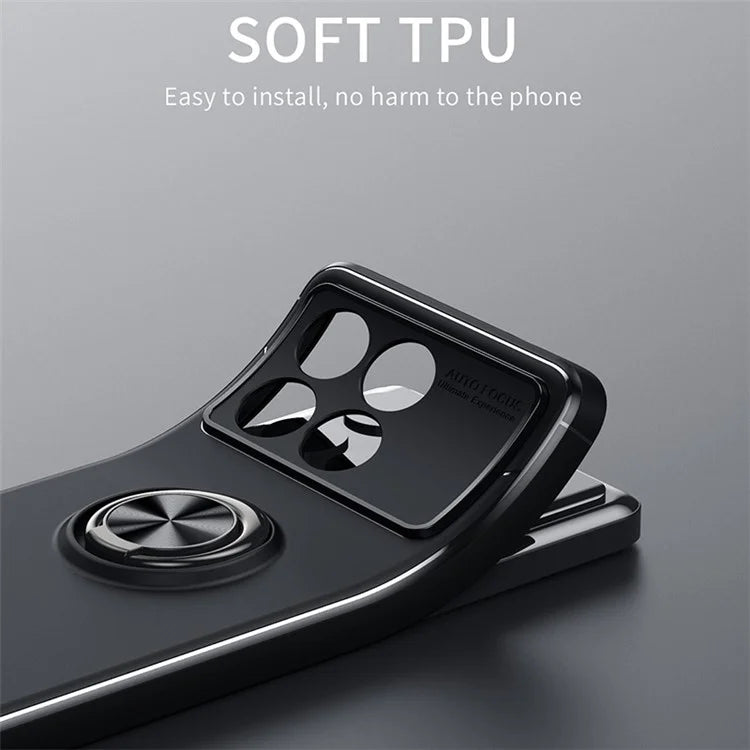 TPU Case for Xiaomi Redmi K70E 5G / Poco X6 Pro 5G Shell Kickstand Ring Holder Phone Back Cover