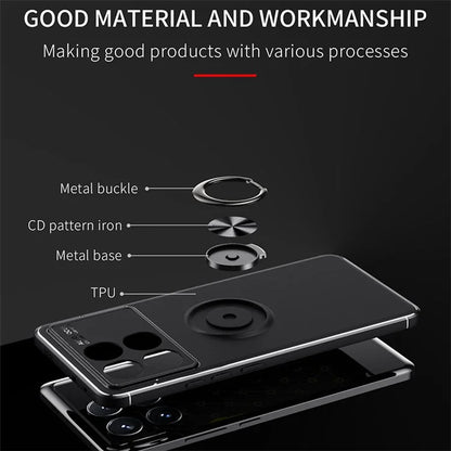 TPU Case for Xiaomi Redmi K70E 5G / Poco X6 Pro 5G Shell Kickstand Ring Holder Phone Back Cover