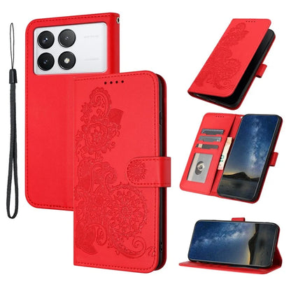 YX0050 For Xiaomi Redmi K70 5G / K70 Pro 5G Case Sunflower Pattern Leather Phone Cover with Hand Strap