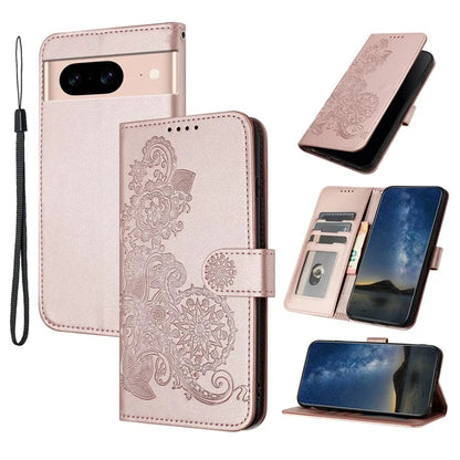 YX0050 For Google Pixel 8a Magnetic Phone Case Sunflower Pattern Imprinted Leather Card Slots Cover