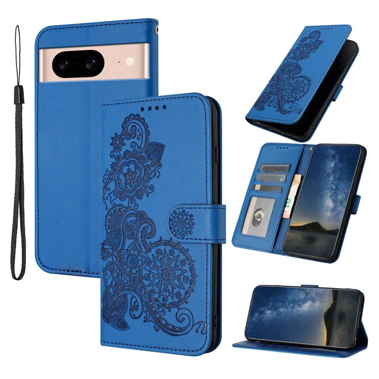 YX0050 For Google Pixel 8a Magnetic Phone Case Sunflower Pattern Imprinted Leather Card Slots Cover