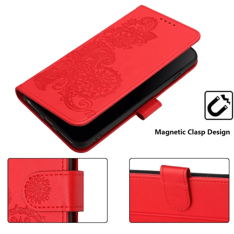YX0050 For Google Pixel 8a Magnetic Phone Case Sunflower Pattern Imprinted Leather Card Slots Cover
