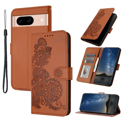 YX0050 For Google Pixel 8a Magnetic Phone Case Sunflower Pattern Imprinted Leather Card Slots Cover