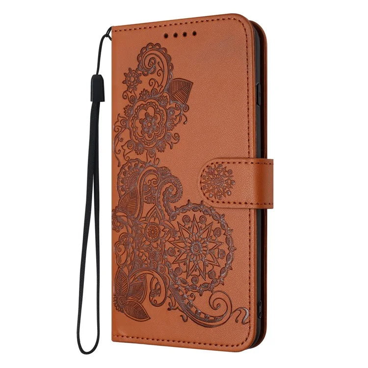 YX0050 For Google Pixel 8a Magnetic Phone Case Sunflower Pattern Imprinted Leather Card Slots Cover