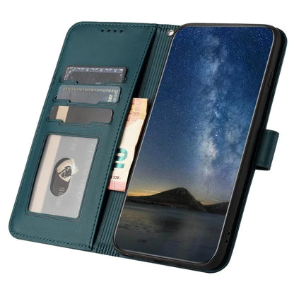 YX0050 For Google Pixel 8a Magnetic Phone Case Sunflower Pattern Imprinted Leather Card Slots Coverish Green