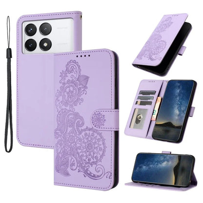 YX0050 For Xiaomi Redmi K70E 5G / Poco X6 Pro 5G Magnetic Case Sunflower Pattern PU Leather+TPU Phone Protector