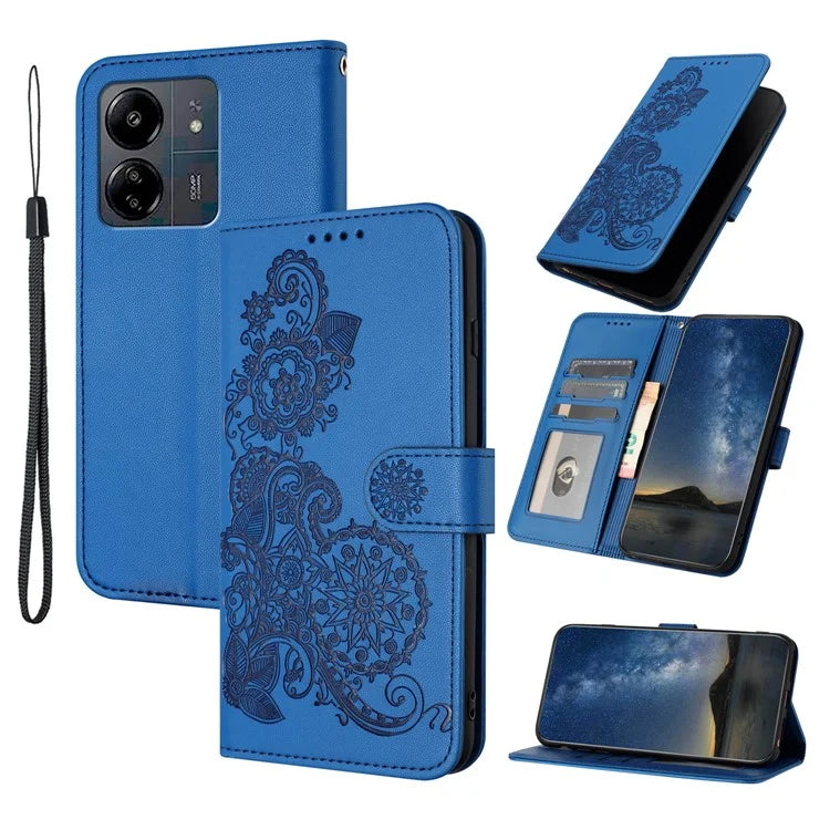 YX0050 For Xiaomi Redmi 13C / Poco C65 4G Case Sunflower Pattern Leather Wallet Phone Guard Cover