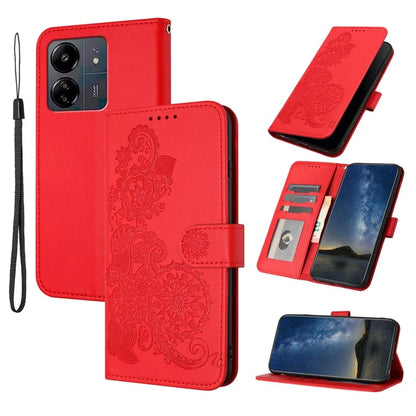 YX0050 For Xiaomi Redmi 13C / Poco C65 4G Case Sunflower Pattern Leather Wallet Phone Guard Cover