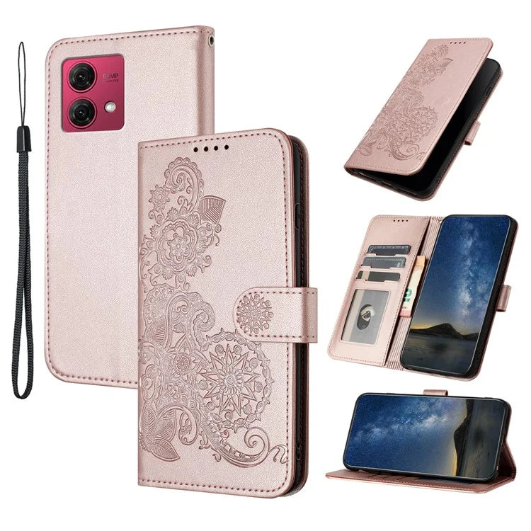 YX0050 Wallet Case for Motorola Moto G84 5G PU Leather Sunflower Stand Card Holder Phone Cover