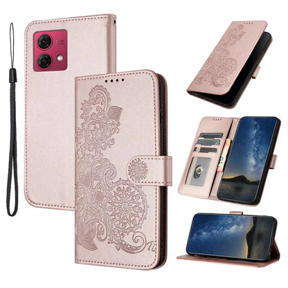 YX0050 Wallet Case for Motorola Moto G84 5G PU Leather Sunflower Stand Card Holder Phone Cover