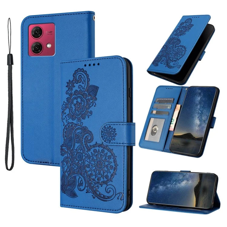 YX0050 Wallet Case for Motorola Moto G84 5G PU Leather Sunflower Stand Card Holder Phone Cover