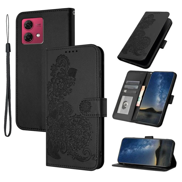 YX0050 Wallet Case for Motorola Moto G84 5G PU Leather Sunflower Stand Card Holder Phone Cover