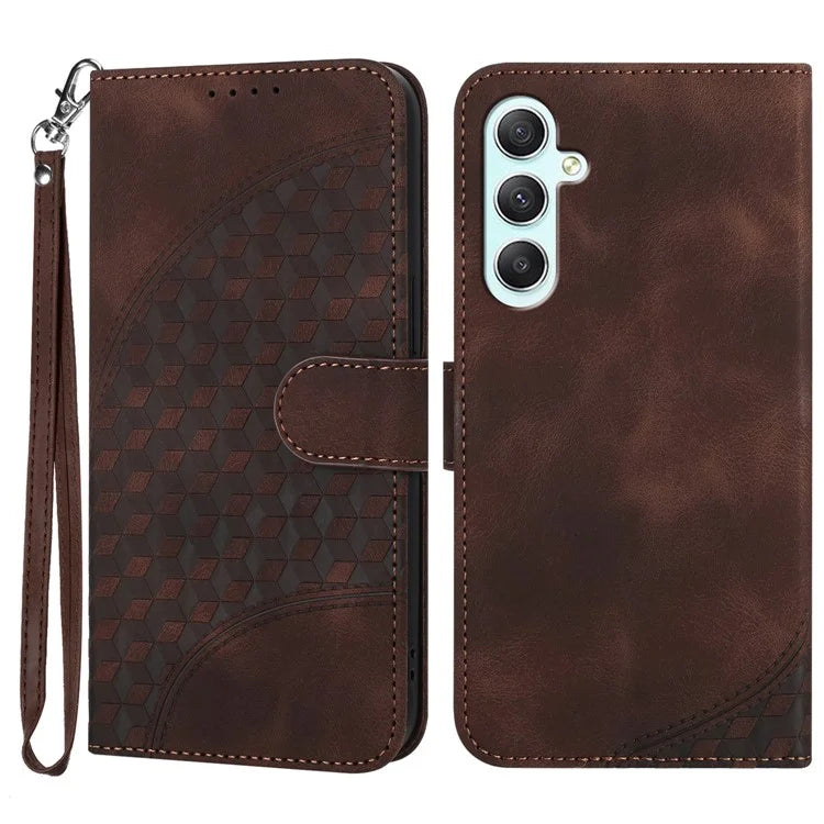 For Samsung Galaxy A35 5G Wallet Case YX0060 Elephant Head Pattern Leather Phone Cover
