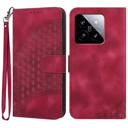 YX0060 For Xiaomi 14 Phone Case Imprinted Elephant Head Protective Wallet Cover