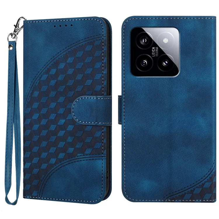 YX0060 For Xiaomi 14 Phone Case Imprinted Elephant Head Protective Wallet Cover