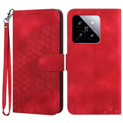 YX0060 For Xiaomi 14 Phone Case Imprinted Elephant Head Protective Wallet Cover
