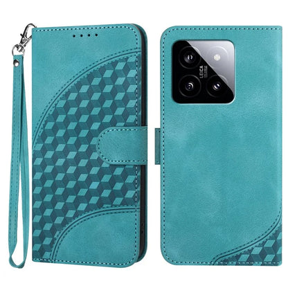 YX0060 For Xiaomi 14 Phone Case Imprinted Elephant Head Protective Wallet Cover