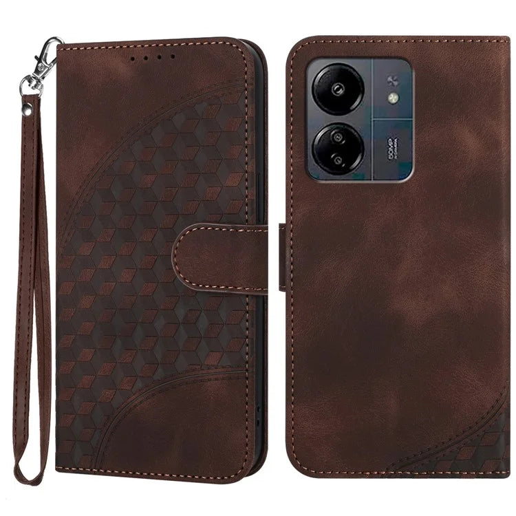 YX0060 For Xiaomi Redmi 13C 4G / Poco C65 4G Case Wallet Elephant Head Pattern Folio Phone Cover