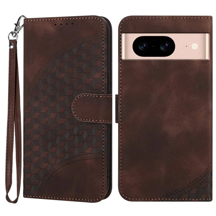 YX0060 For Google Pixel 8a Leather Cover Phone Wallet Elephant Head Pattern