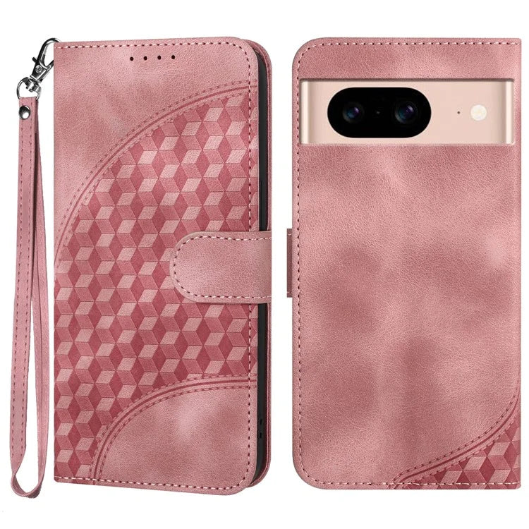 YX0060 For Google Pixel 8a Leather Cover Phone Wallet Elephant Head Pattern