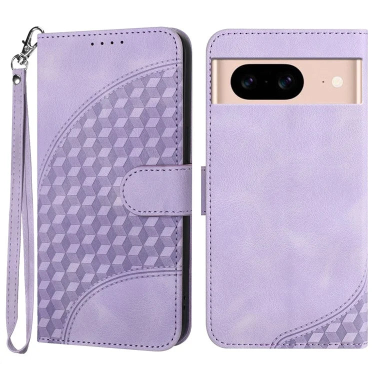 YX0060 For Google Pixel 8a Leather Cover Phone Wallet Elephant Head Pattern