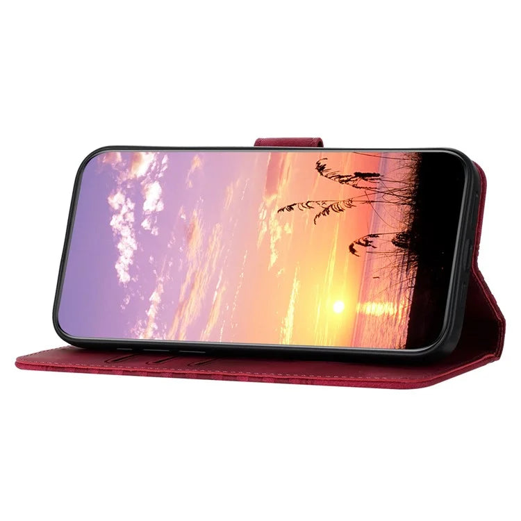 YX0060 For iPhone 15 Wallet Case Stand Leather Cover Elephant Head Pattern