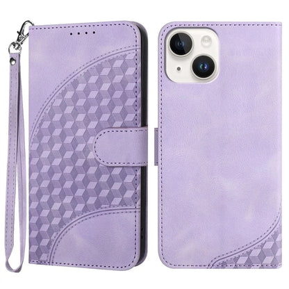 YX0060 For iPhone 15 Wallet Case Stand Leather Cover Elephant Head Pattern