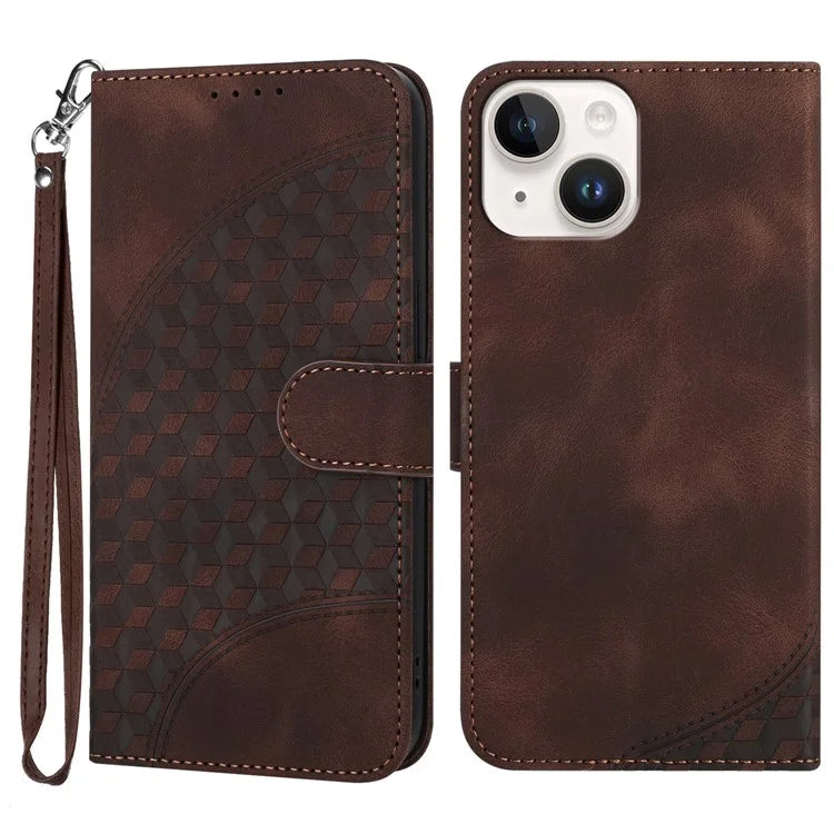 YX0060 Elephant Head Pattern Case for iPhone 14 Plus Phone Leather Cover Wallet