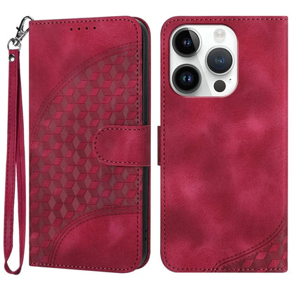 YX0060 For iPhone 14 Pro Leather Case Elephant Head Pattern with Wallet Stand