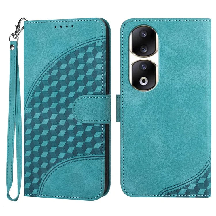 YX0060 For Honor 90 Pro Phone Case Imprinted Elephant Head Pattern Wallet Cover
