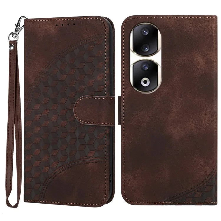 YX0060 For Honor 90 Pro Phone Case Imprinted Elephant Head Pattern Wallet Cover