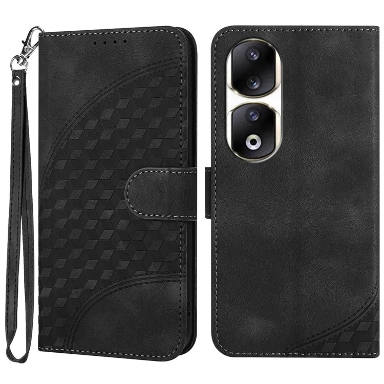 YX0060 For Honor 90 Pro Phone Case Imprinted Elephant Head Pattern Wallet Cover