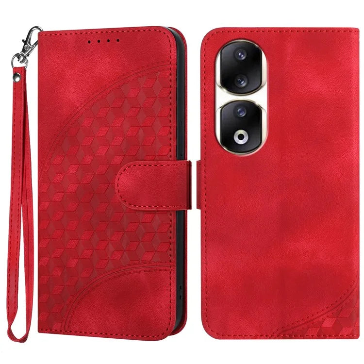 YX0060 For Honor 90 Pro Phone Case Imprinted Elephant Head Pattern Wallet Cover